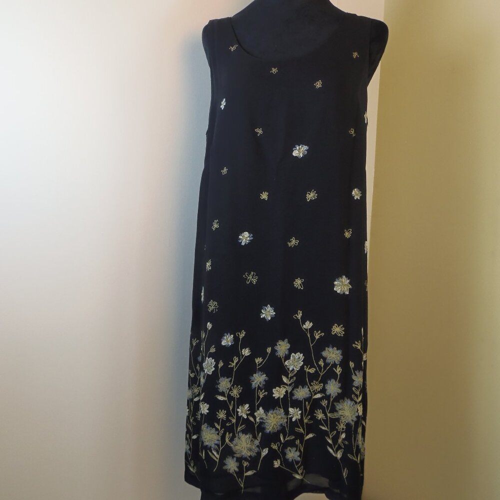 Sigrid Olsen Women’s Floral Sleeveless Lined Sheath Dress 12 Cottagecore
